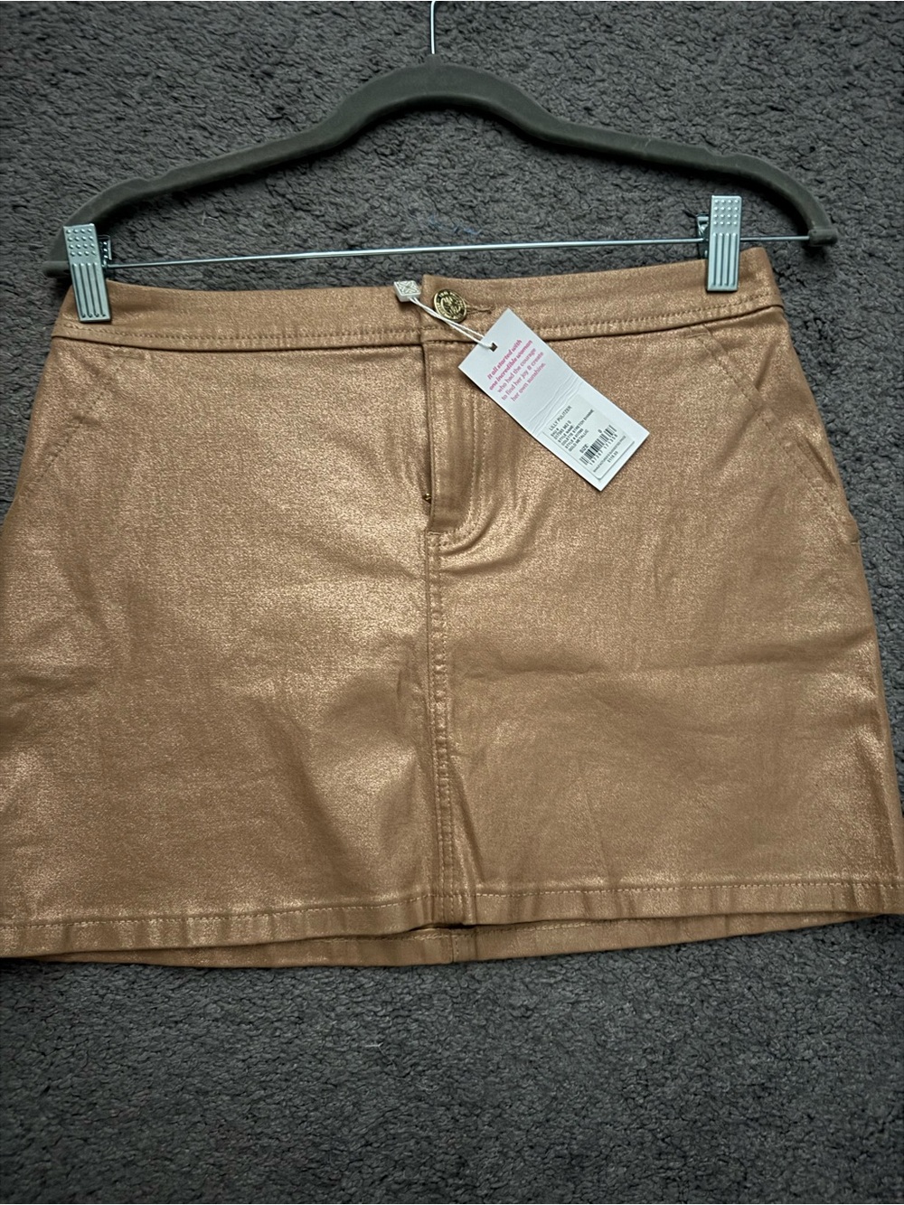 Lilly Pulitzer Colette stretch shimmer mini skirt metallic gold